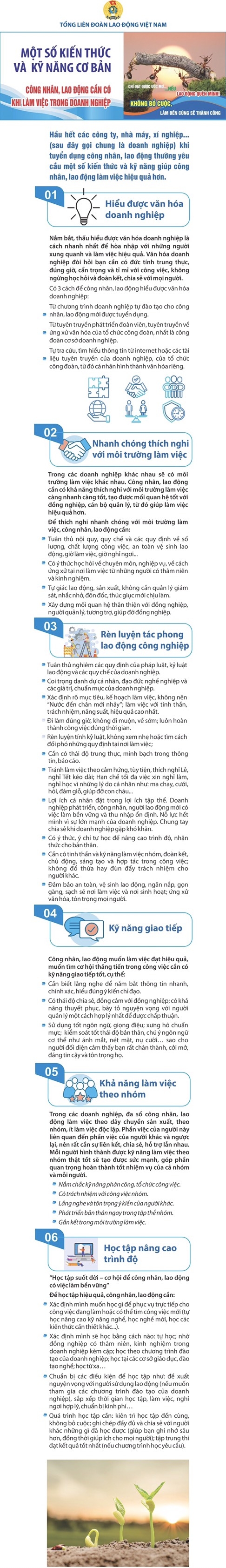 Kiến thức và kỹ năng cơ bản cho công nhân, lao động khi làm việc trong doanh nghiệp Kiến thức và kỹ năng cơ bản cho công nhân, lao động khi làm việc trong doanh nghiệp