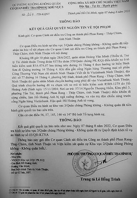 Chính thức khởi tố vụ án hình sự vụ tai nạn làm nữ sinh ở Ninh Thuận tử vong