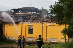 Cháy lớn bên trong di tích Quốc Tử Giám triều Nguyễn