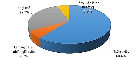 Biểu đồ 1: Tình trạng việc làm của NLĐ trong thời gian dịch bệnh bùng phát
