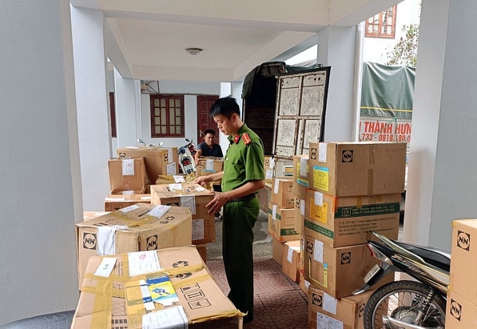 Thực phẩm chức năng giả bị cơ quan chức năng thu giữ hồi tháng 6/2022 tại Bắc Giang