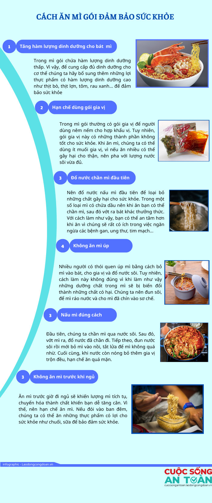 Cách ăn mì gói đảm bảo sức khỏe