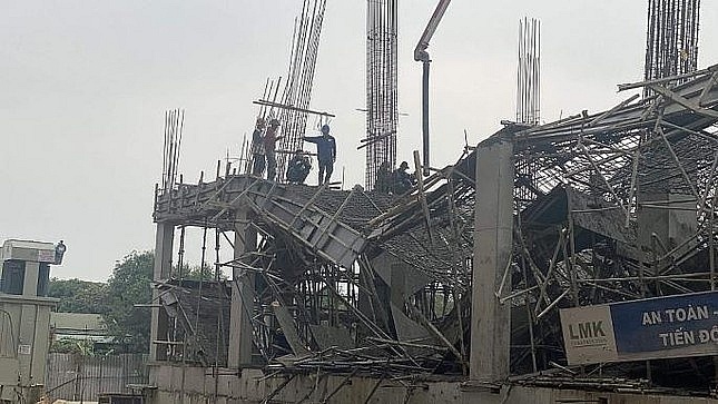 Không có thương vong trong vụ sập sàn bê tông khi đang thi công