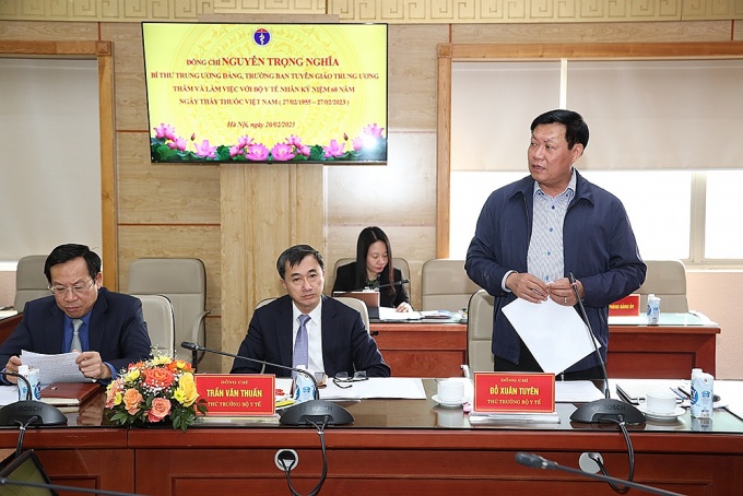 Trưởng Ban Tuyên giáo Trung ương thăm, làm việc với Bộ Y tế