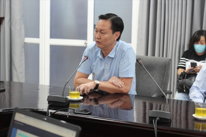 Phó Giám đốc Trung tâm Dịch vụ việc làm Hà Nội Vũ Quang Thành. Ảnh: Lương Hạnh. 