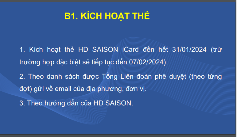 Tài khoản thẻ HD SAISON có 5.000.000 đồng, đoàn viên sử dụng sao cho đúng và an toàn?
