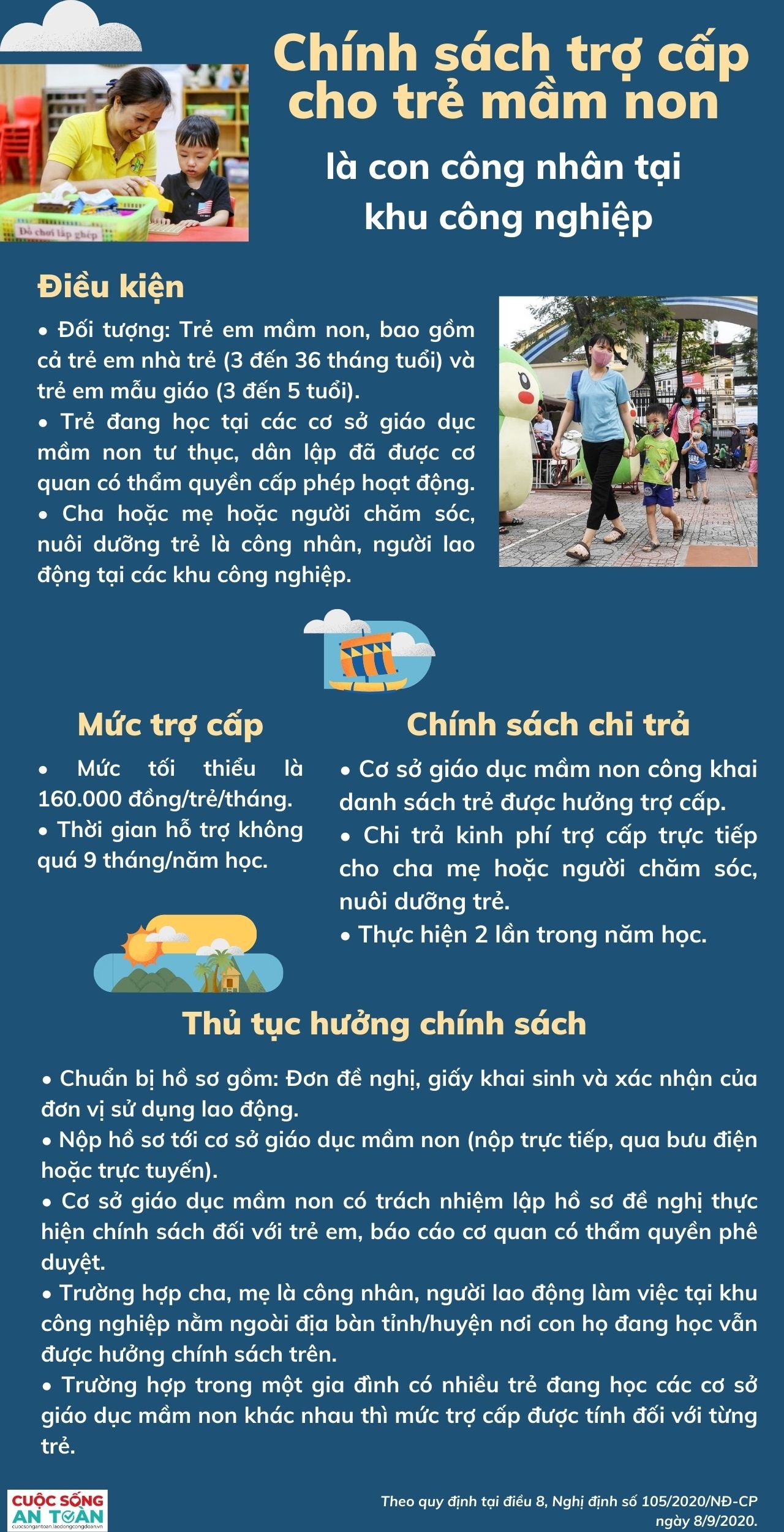 Chính sách trợ cấp cho trẻ mầm non là con công nhân tại khu công nghiệp