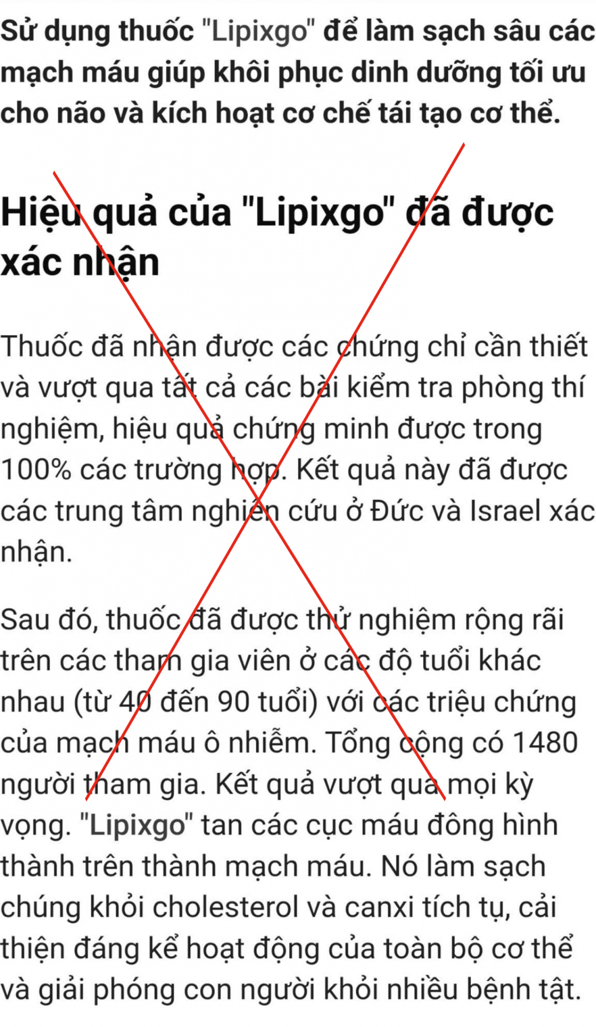 Cảnh giác chiêu trò quảng cáo “thần dược” Lipixgo - Kỳ 1: Bịa đặt thông tin, thổi phồng công dụng