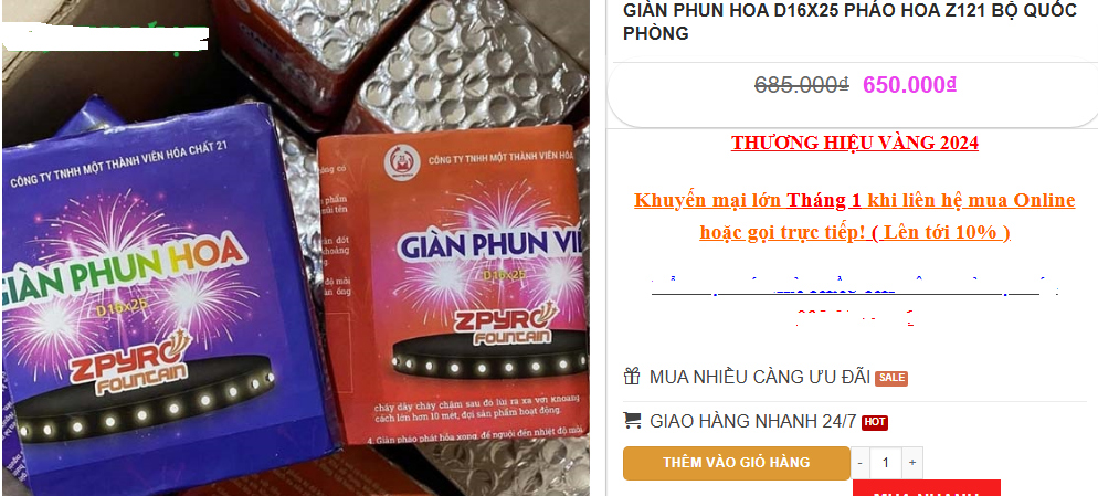 Pháo hoa Z121 bán tràn lan: Làm thế nào để nhận biết pháo hoa xịn?