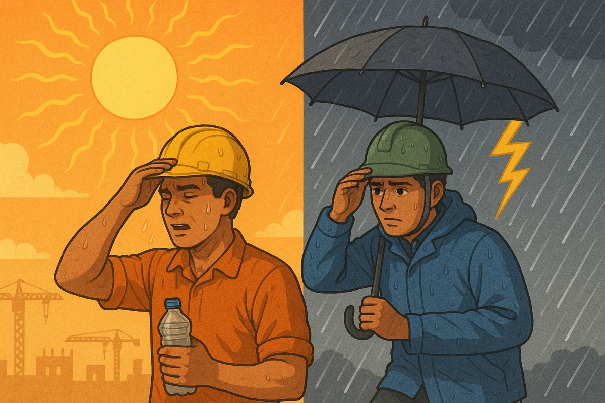 Thời tiết cực đoan gia tăng: Nguy cơ kép từ nắng nóng và mưa dông đe dọa sức khỏe người lao động