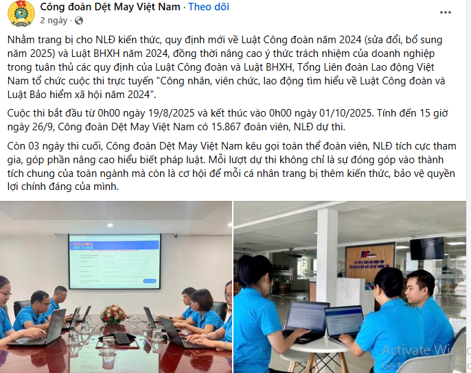 Cuộc thi Luật Công đoàn, BHXH: 